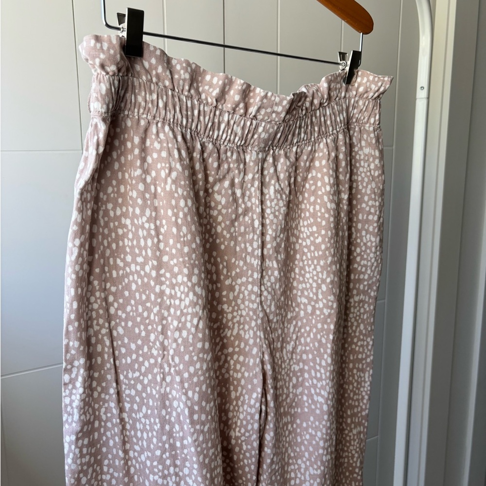 Express Linen Patterned Wide-Leg Pants - Picture 6 of 6